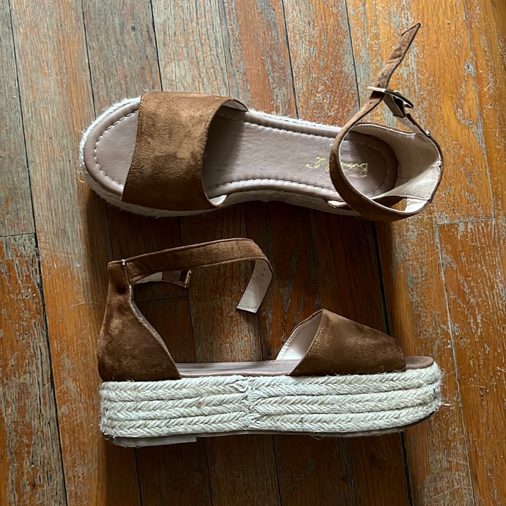 Brown and Tan Women’s Platform sandals